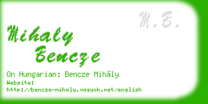mihaly bencze business card